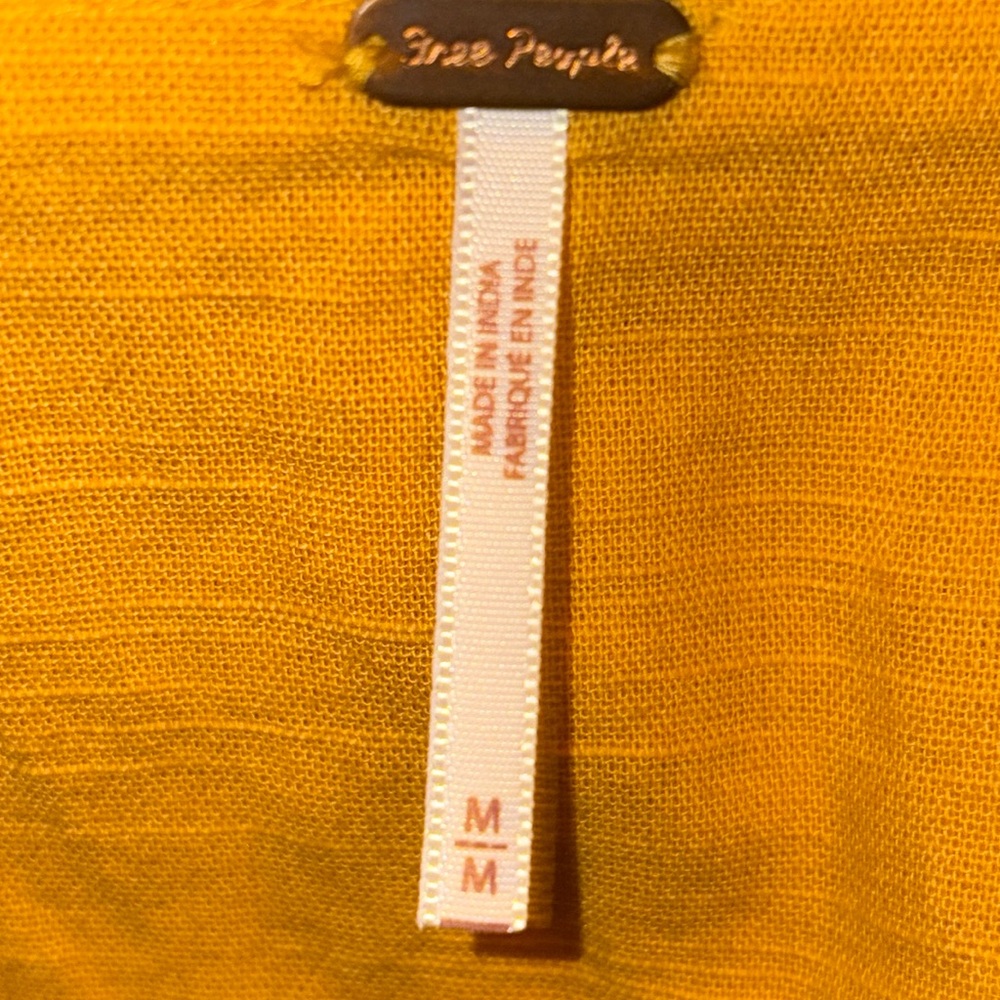 NWOT Free People Mustard Wrap Dress excellent cond, adorable all seasons! sz Md - Picture 14 of 14